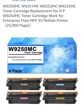 W9250MC Replacement Toner 4-Pack - Black, Cyan, Magenta, Yellow